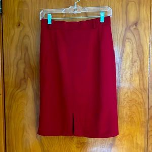 Vintage red pencil skirt, size small / 2, great condition